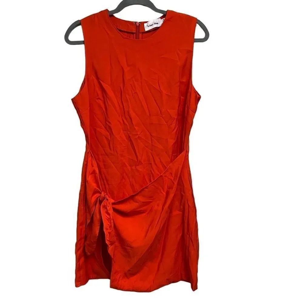 Line & Dot Riel Tied Dress in Red size large